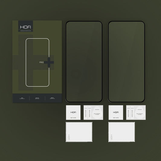 HOFI Glass PRO+ Screen Protector voor Xiaomi 14T Pro / 14T, Afgeschermd glas, Volledig gelijmd, Set van 2 stuks, 2.5D, Zwart