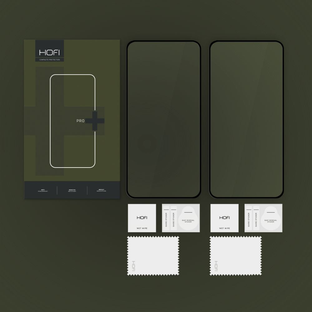 Beschermfolie HOFI Glass PRO+ voor Samsung Galaxy S24 FE S721, Gehard Glas, Volledige Lijm, Set van 2 stuks, 2.5D, Zwart