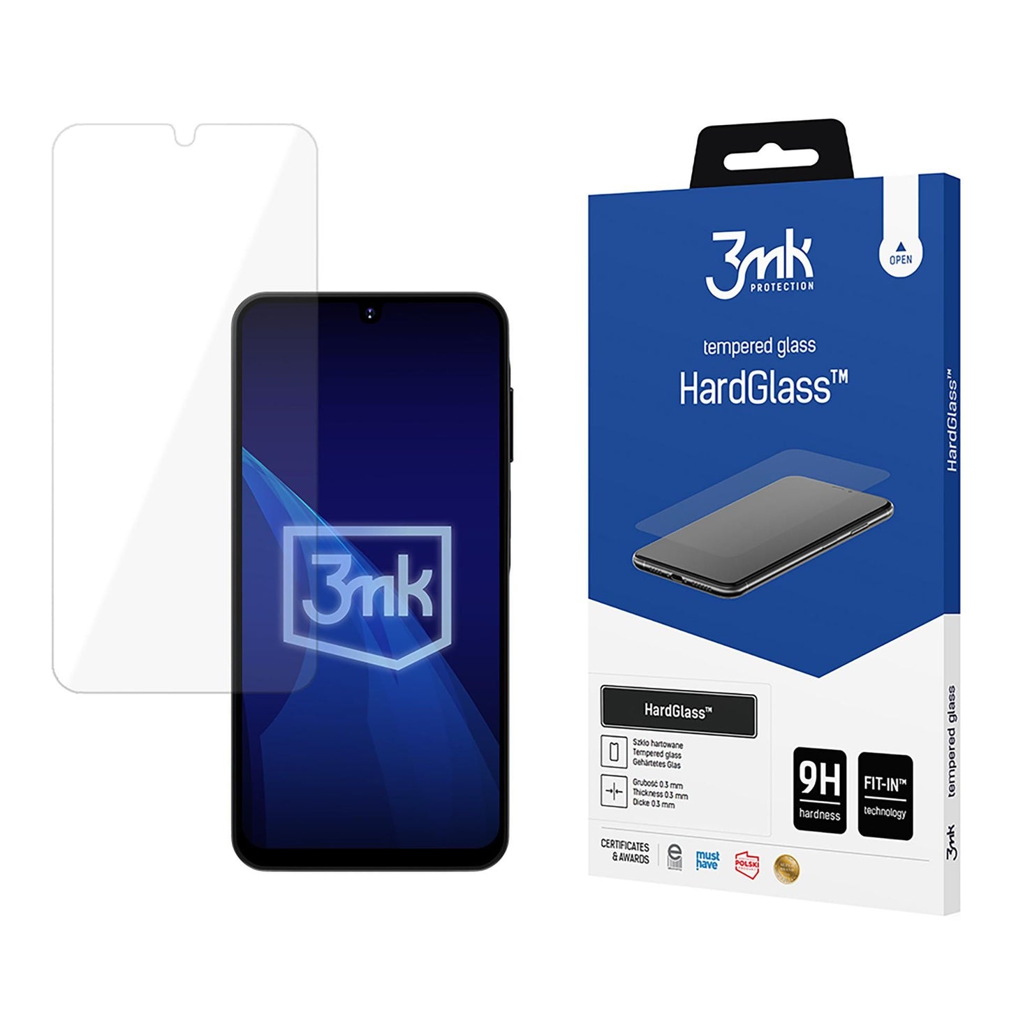 Schermbeveiligingsfolie 3MK HardGlass voor Samsung Galaxy A17 4G / A17 5G / A16 5G A166 / A16 4G A165, Gehard Glas, Volledige Lijm