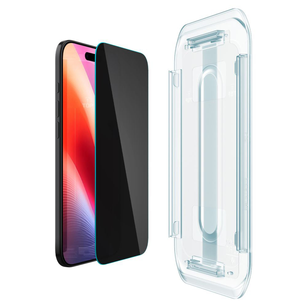 Privacy Screen Protector Spigen GlastR EZ FIT voor Apple iPhone 17 Air, Gehard Glas, Volledige Lijm, Set van 2 Stuks