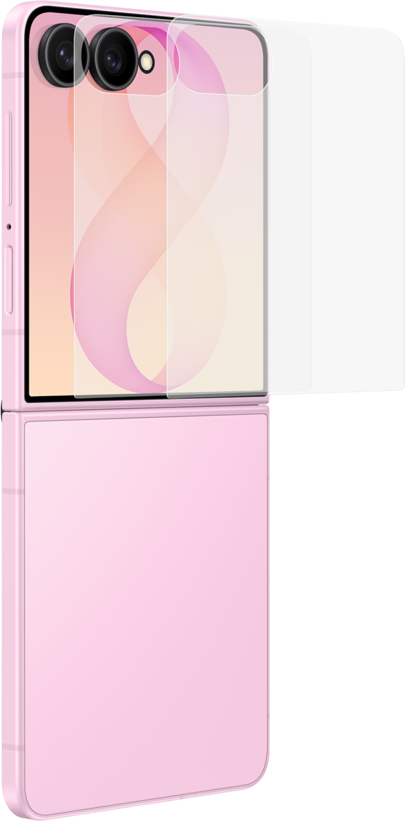 Samsung Anti-reflecterende Beschermfolie voor de Buitenste Scherm van Galaxy Z Flip8 F776, Plastic, Set van 2 stuks EF-UF776CTEGWW