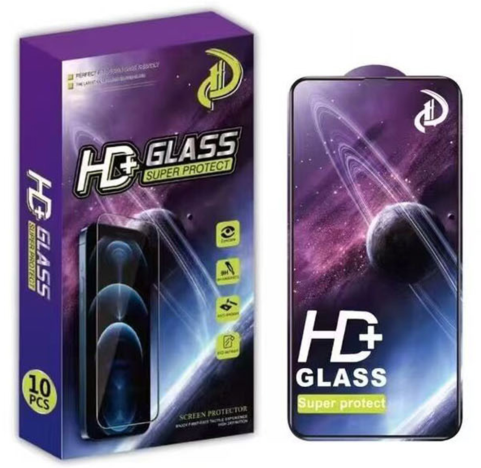 OEM schermbeschermfolie voor Apple iPhone 17 Pro Max, gehard glas, volledige lijm, set van 10 stuks, 9D, zwart