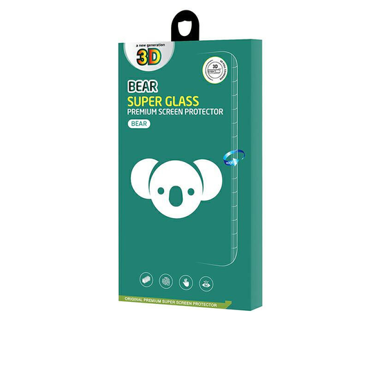 Bear Super Hard schermbeschermfolie voor Apple iPhone 18 Pro / 17 Pro / 17 / 16 Pro, gehard glas, volledige lijm, 3D, zwart
