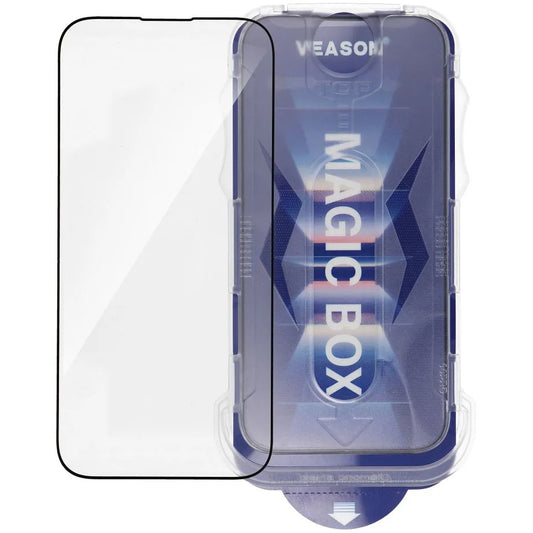 Veason Screen Protector voor Apple iPhone 14 Plus / 13 Pro Max, Glasbeschermd, Volledig gelijmd, 6D, Zwart