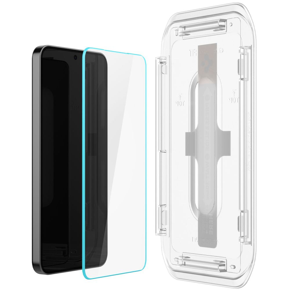 Schermbeschermer Spigen EZ FIT voor Samsung Galaxy S25 S931 / S24 S921, Glasbeschermd, Volledig gelijmd, Set 2 stuks