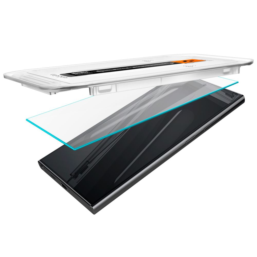 Spigen EZ FIT Screen Protector voor Samsung Galaxy S24 Ultra S928, Glasbeschermd, Volledig gelijmd, Set 2 stuks
