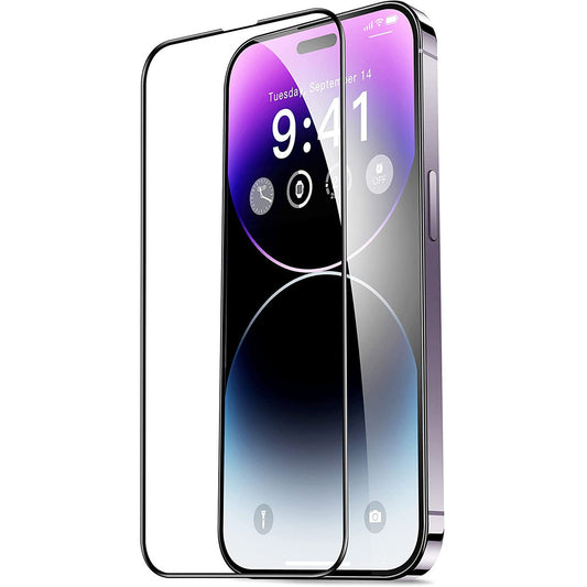 Veason PRO schermbeschermfolie voor Apple iPhone 14 Pro, gehard glas, volledige lijm, 6D, zwart
