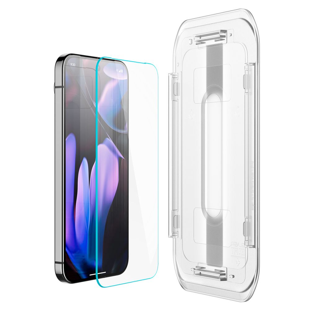 Spigen GlastR EZ FIT schermbeschermfolie voor Google Pixel 9 / 9 Pro, Gehard Glas, Volledige Lijm, Set van 2 stuks, 2.5D AGL08442