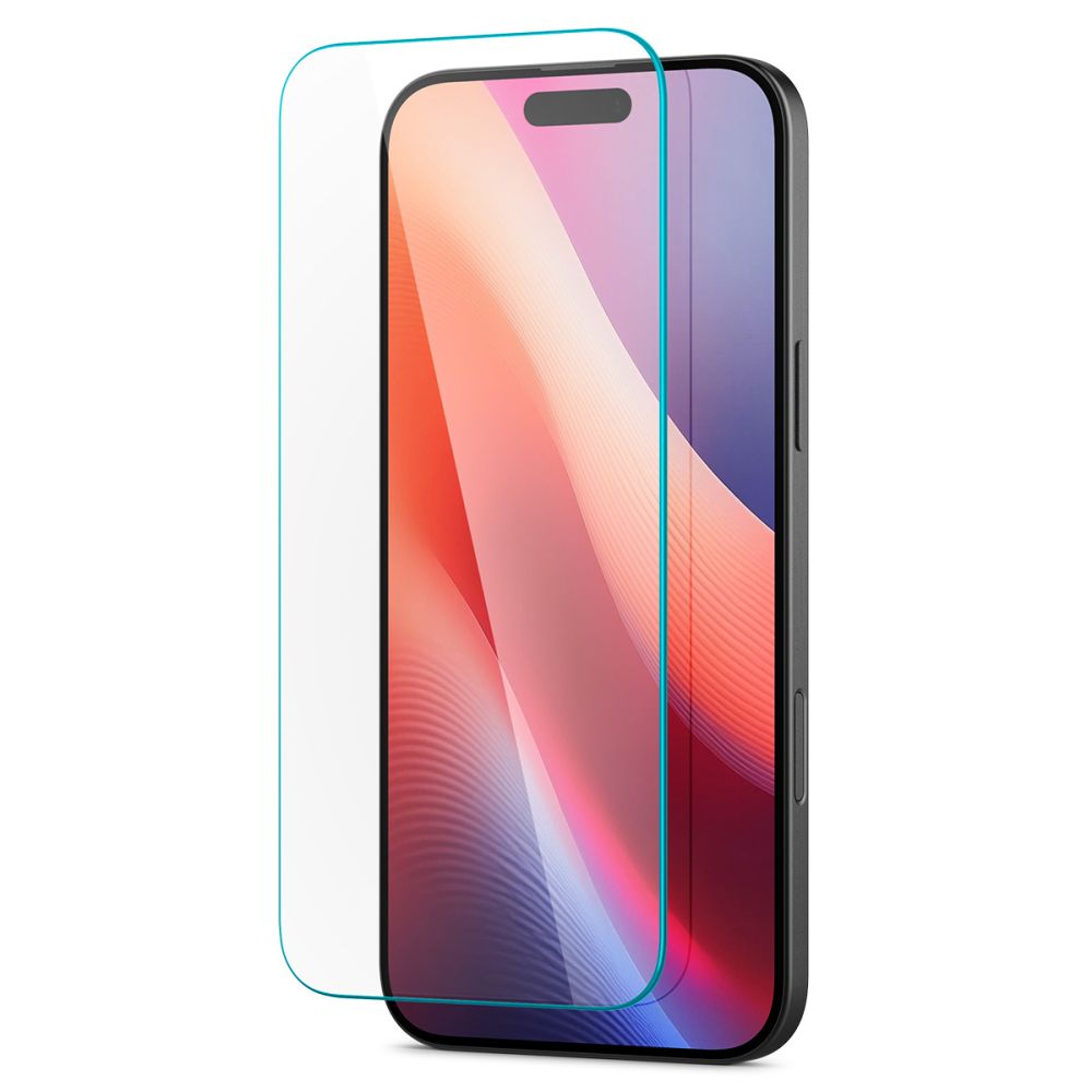 Beschermfolie Scherm Spigen GlastrR Slim HD voor Apple iPhone 16 / 15, Gehard Glas, Volledige Lijm, 2.5D AGL06910