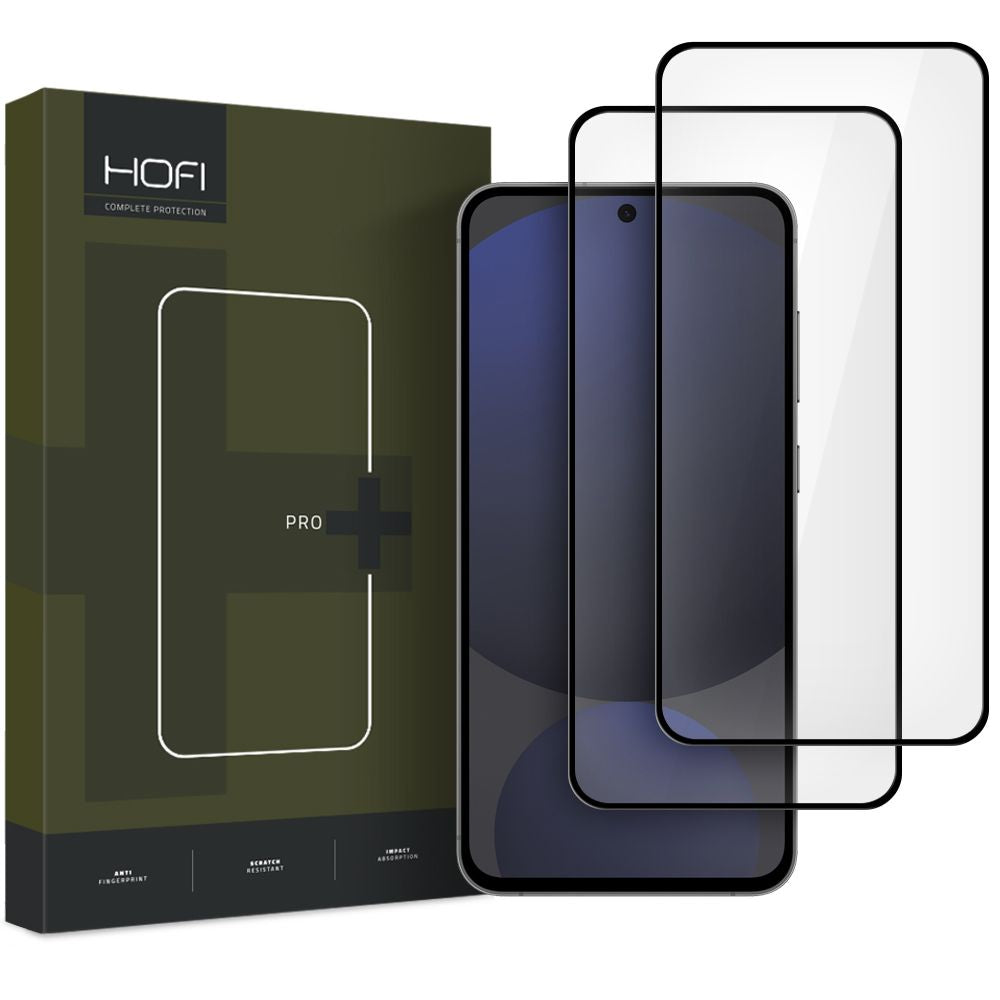 Beschermfolie HOFI Glass PRO+ voor Samsung Galaxy S24 FE S721, Gehard Glas, Volledige Lijm, Set van 2 stuks, 2.5D, Zwart