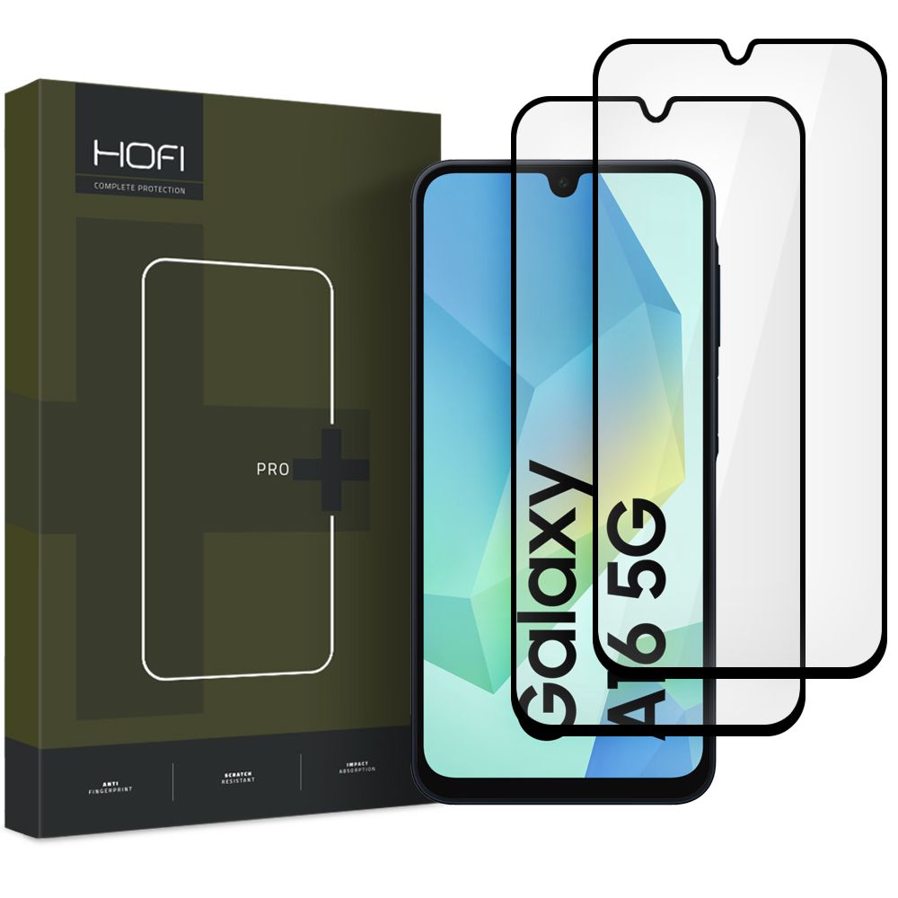 Beschermfolie HOFI Glass PRO+ voor Samsung Galaxy A17 4G / A17 5G, Gehard Glas, Volledige Lijm, Set van 2 stuks, 2.5D, Zwart