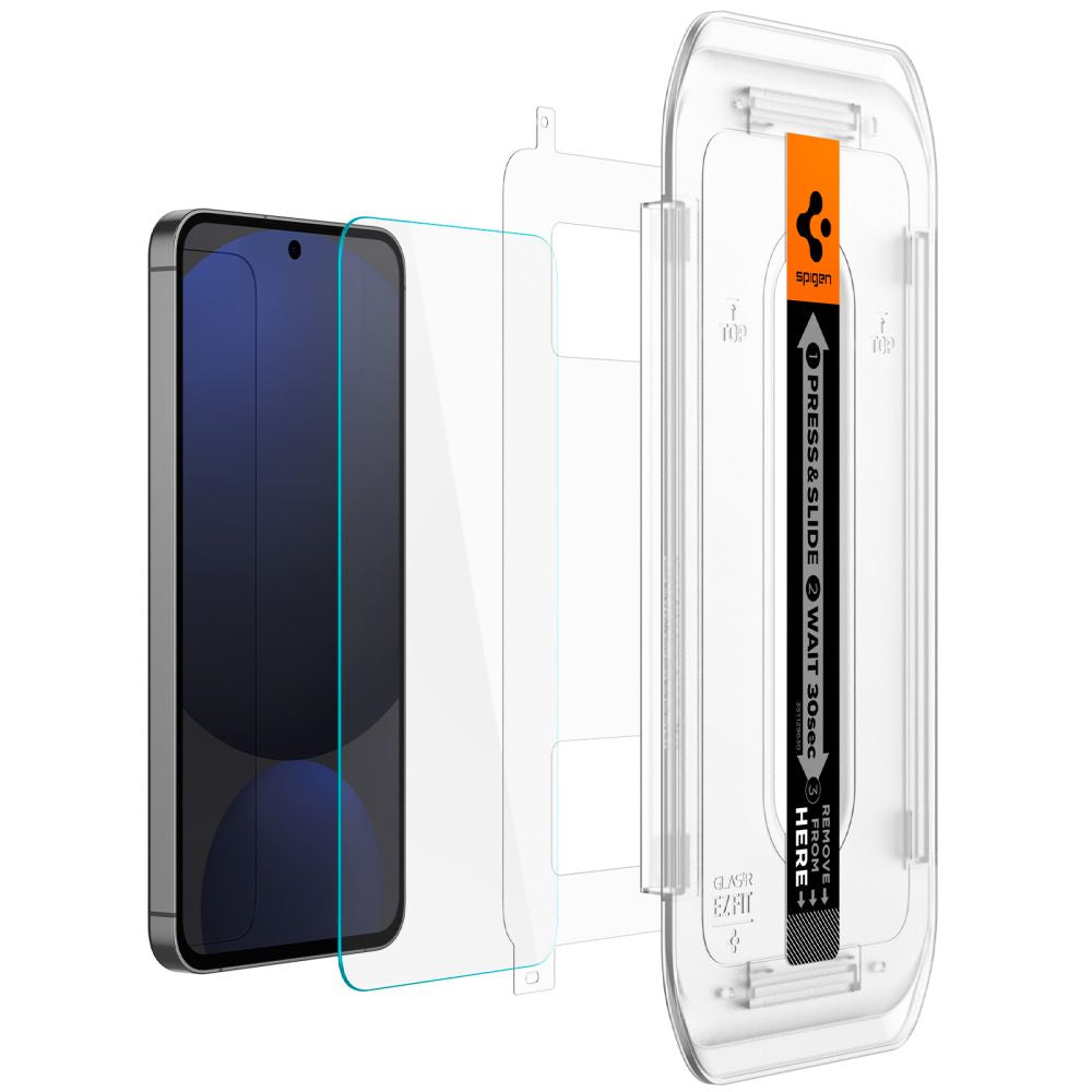 Spigen EZ FIT Screen Protector voor Samsung Galaxy S24 FE S721, Glasbeschermd, Volledig gelijmd, Set 2 stuks AGL08729