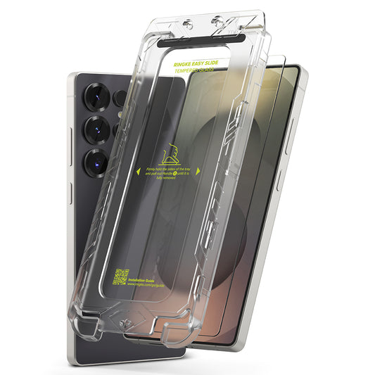 Ringke Easy Slide schermbeschermfolie voor Samsung Galaxy S25 Ultra S938, Gehard Glas, Volledige Lijm, Set van 2 stuks