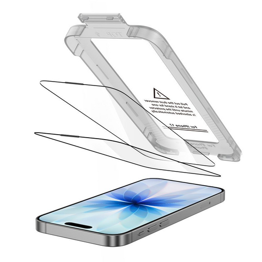 Beschermfolie Tech-Protect Quick Set+ voor Apple iPhone 17, Gehard Glas, Volledige Lijm, Set van 2 stuks, Zwart