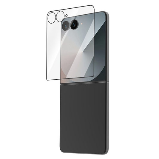 Lereach Buiten Scherm Beschermfolie voor Samsung Galaxy Z Flip8 F776 / Galaxy Z Flip7 F766, Gehard Glas, Volledige Lijm, Set van 2 Stuks, Zwart