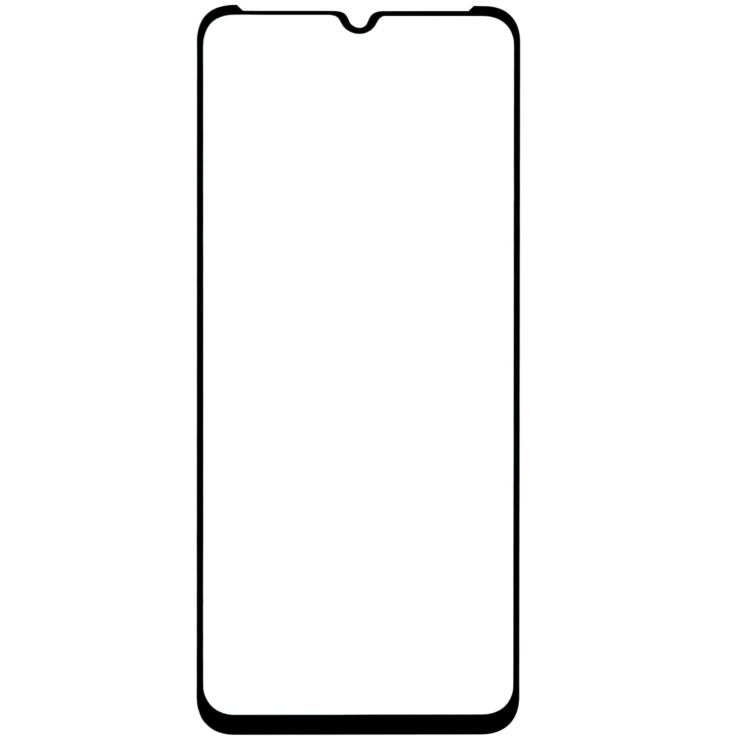 BLUE Shield Screen Protector voor Motorola Moto E20, Afgeschermd glas, volledige kleeflaag, case-vriendelijk, zwart