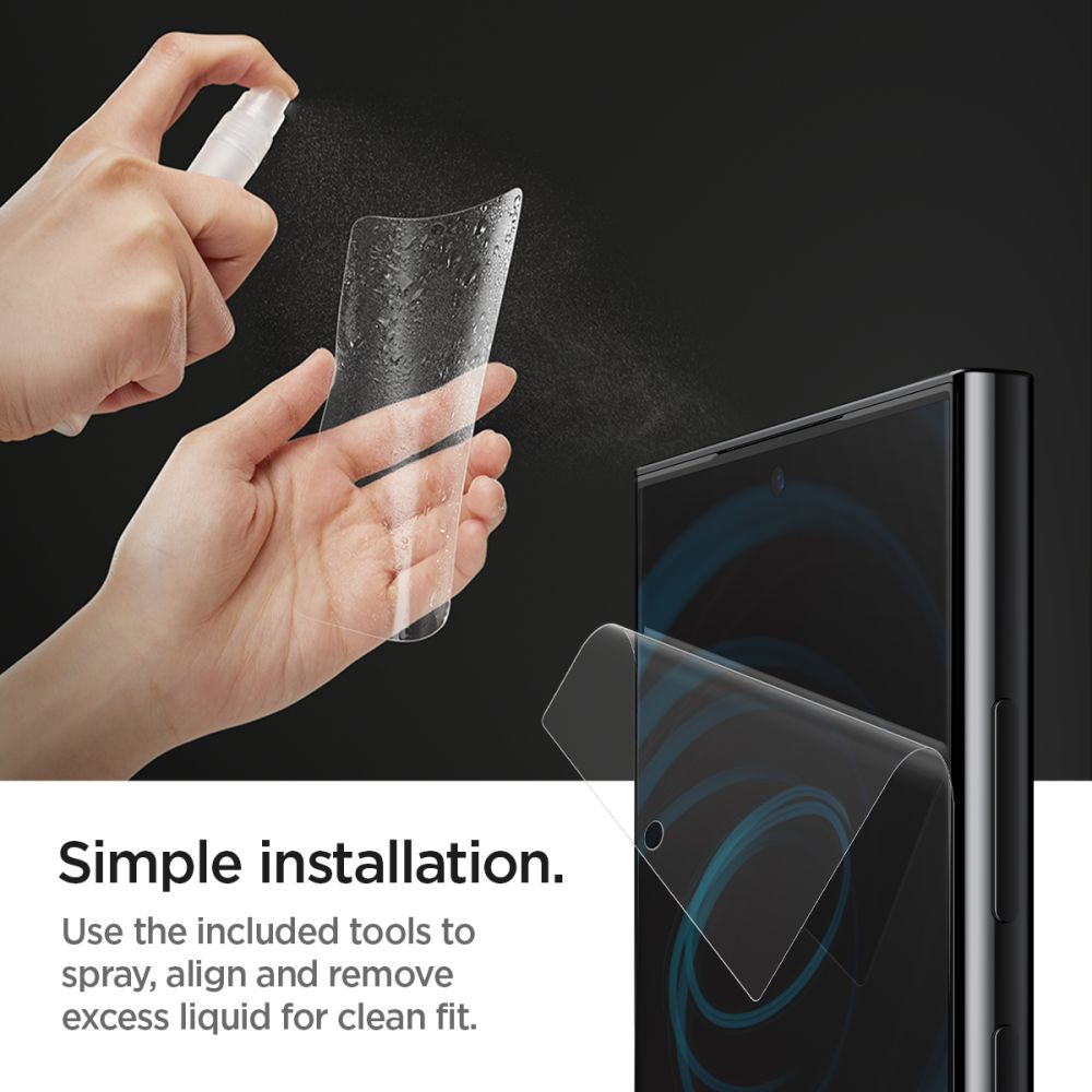 Spigen Neo Flex schermbeschermfolie voor Samsung Galaxy S24 Ultra S928, Plastic, Set van 2 stuks