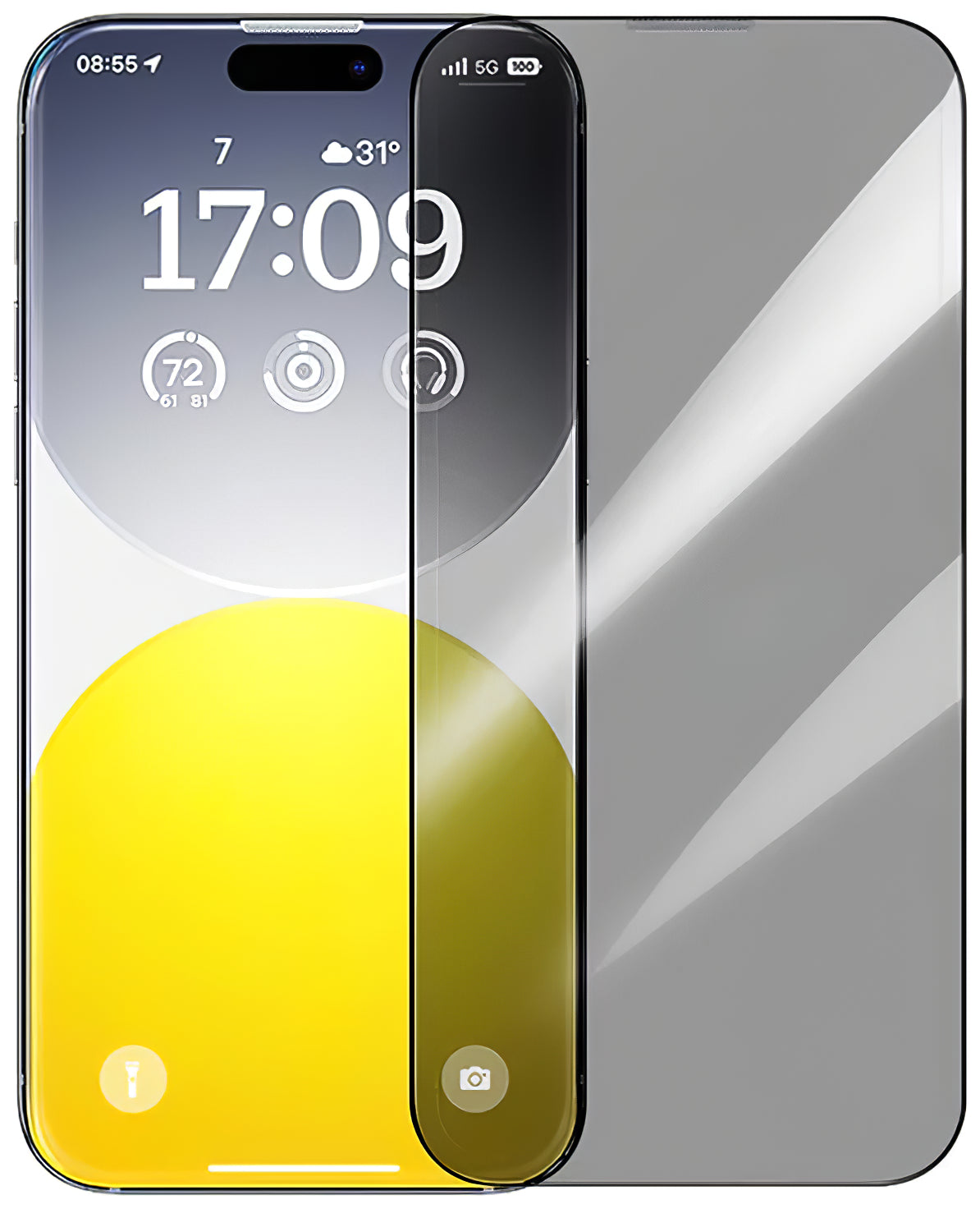 Privacy Screen Protector Baseus Diamond voor Apple iPhone 15 Pro, beschermend glas, volledig gelijmd P60057405203-01