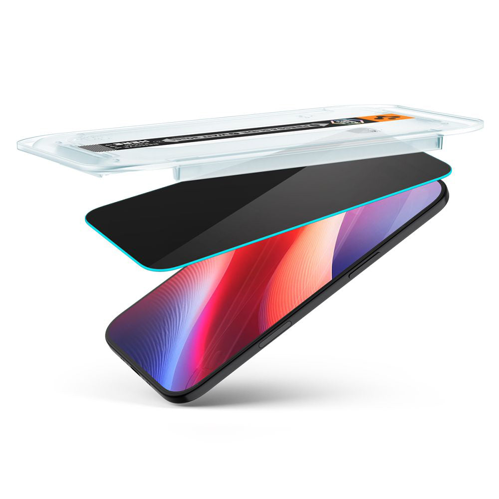 Privacy Screen Protector Spigen GlastR EZ FIT voor Apple iPhone 17 Air, Gehard Glas, Volledige Lijm, Set van 2 Stuks