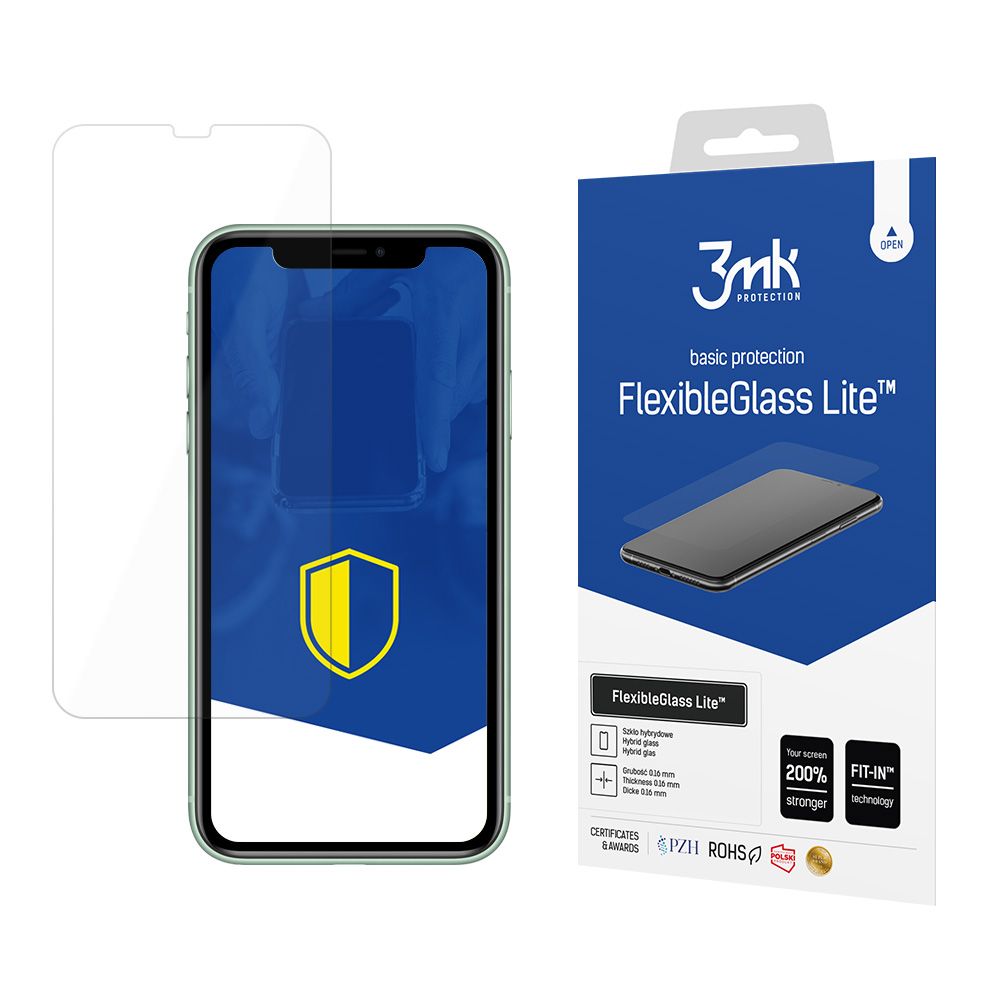 3MK FlexibleGlass Lite schermbeschermfolie voor Apple iPhone 11, Flexibel glas, Volledige lijm
