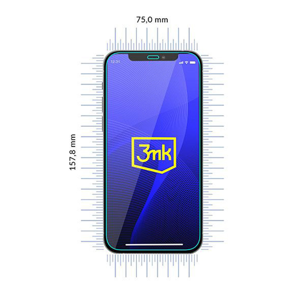 3MK FlexibleGlass schermbeschermfolie voor Apple iPhone 12 Pro Max, Flexibel Glas, Volledige Lijm