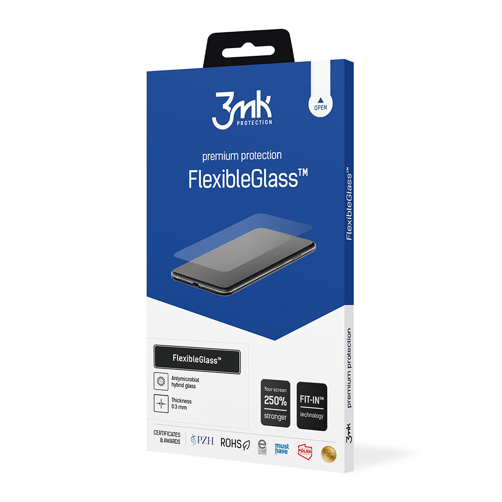3MK FlexibleGlass schermbeschermfolie voor Apple iPhone 16 Pro, Flexibel Glas, Volledige Lijm