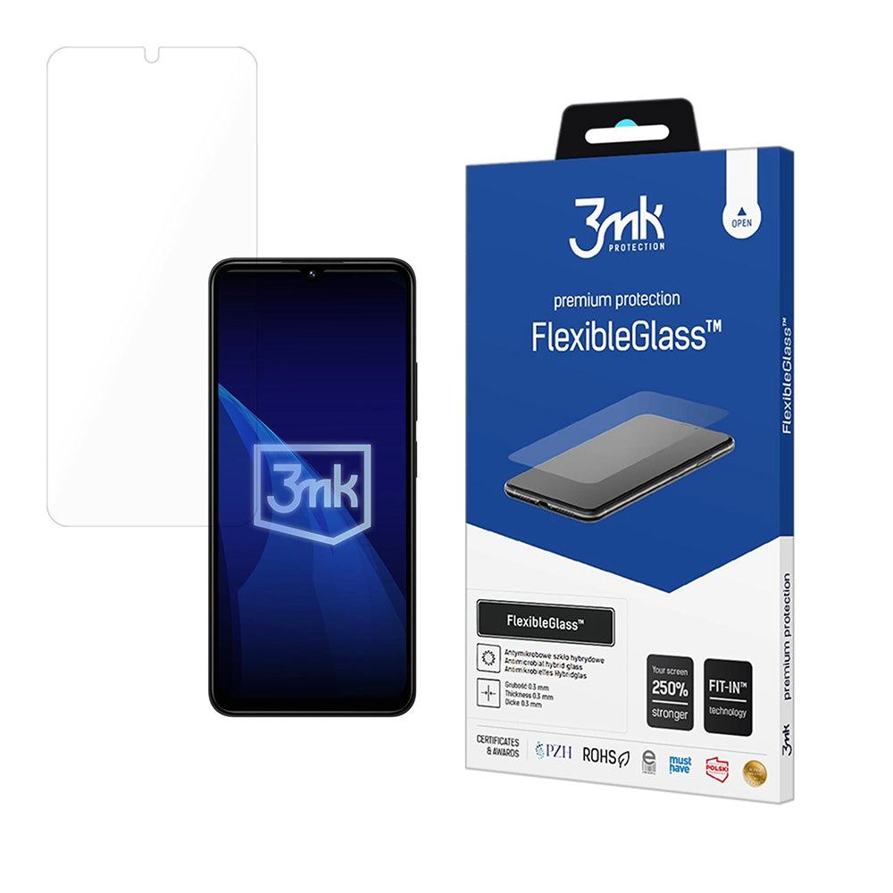 3MK FlexibleGlass schermbeschermfolie voor Xiaomi Poco C75 / Redmi 14C, Flexibel Glas, Volledige Lijm