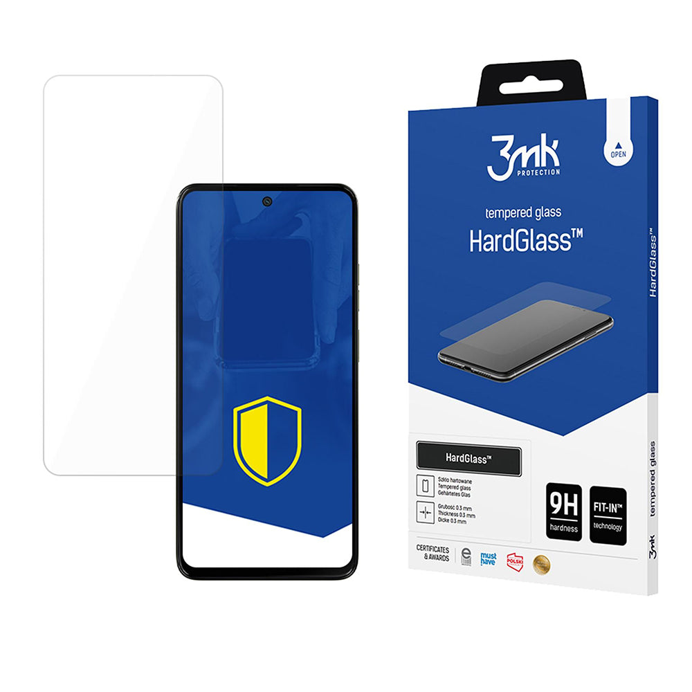 3MK HardGlass schermbeschermfolie voor Motorola Moto G15 / G15 Power / E15 / G05, beveiligd glas, volledige lijm