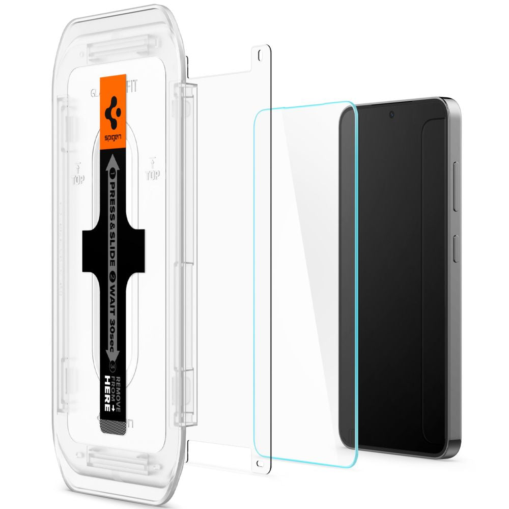 Beschermfolie Spigen GlastR EZ FIT voor Samsung Galaxy S25+ S936 / S24+ S926, Gehard Glas, Volledige Lijm, Set van 2 stuks AGL07432