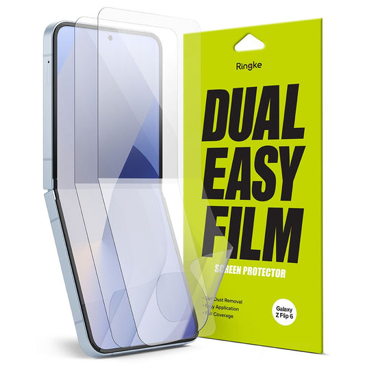 Beschermfolie Ringke Dual Easy voor Samsung Galaxy Z Flip6 F741, Plastic, Set van 2 stuks