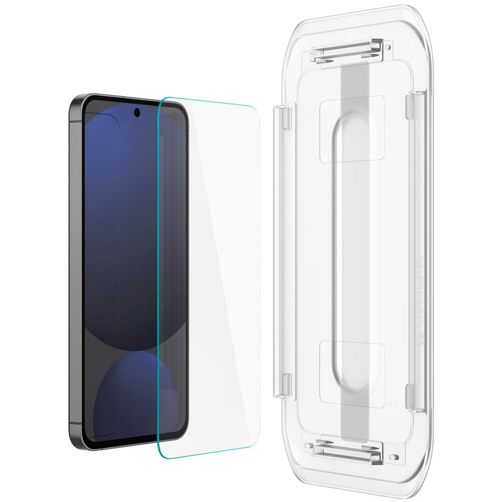 Spigen EZ FIT Screen Protector voor Samsung Galaxy S24 FE S721, Glasbeschermd, Volledig gelijmd, Set 2 stuks AGL08729