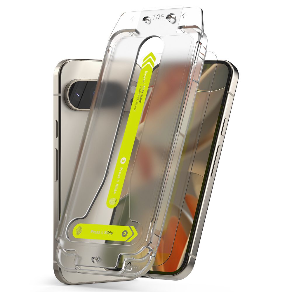 Schermbeveiligingsfolie Ringke Easy Slide voor Google Pixel 9 Pro XL, Gehard Glas, Volledige Lijm, Set van 2 Stuks