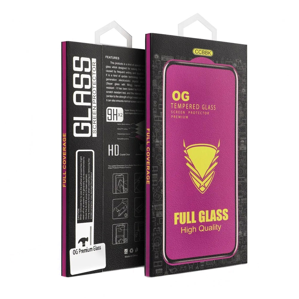 Beschermfolie Scherm OEM OG Premium voor Apple iPhone 17 Pro, Gehard Glas, Volledige Lijm, Zwart