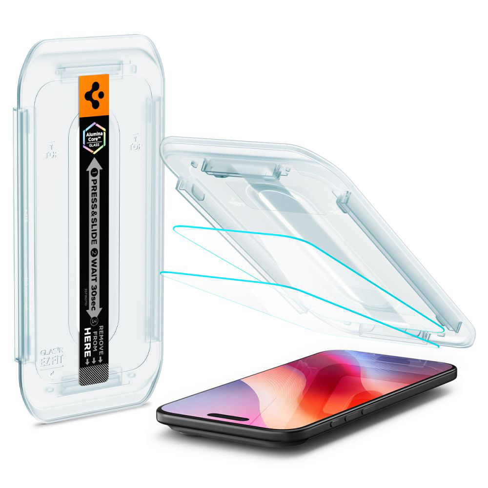 Beschermfolie Spigen GlastR EZ FIT voor Apple iPhone 17 Air, Gehard Glas, Volledige Lijm, Set van 2 Stuks