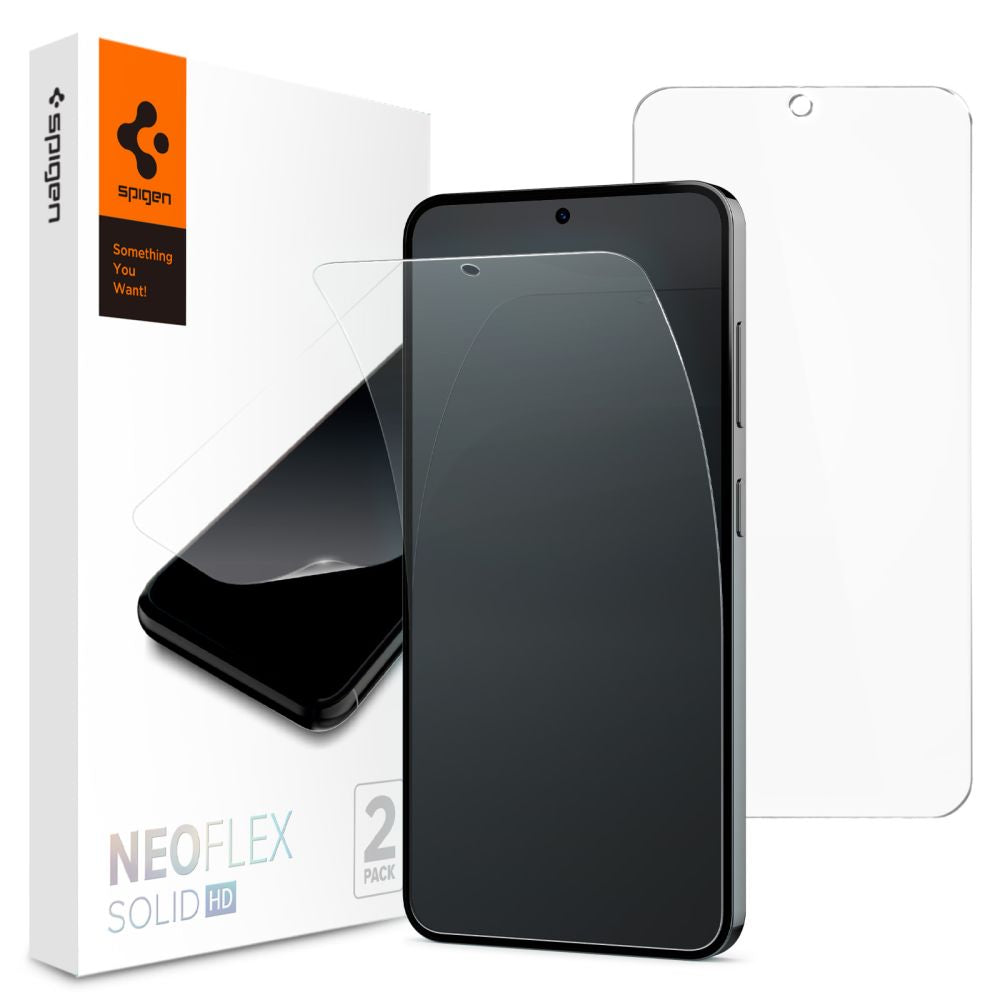 Beschermfolie Spigen Neo Flex voor Samsung Galaxy S24 S921, Plastic, Set van 2 stuks AFL07439