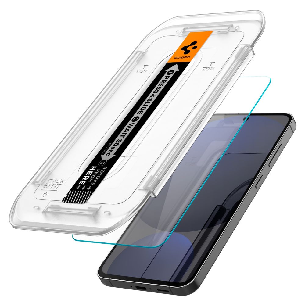 Spigen EZ FIT Screen Protector voor Samsung Galaxy S24 FE S721, Glasbeschermd, Volledig gelijmd, Set 2 stuks AGL08729