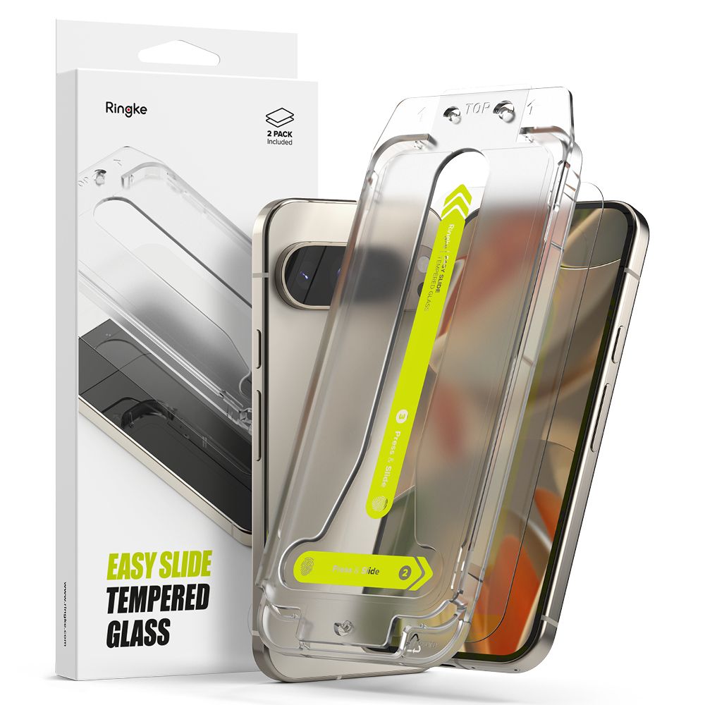 Schermbeveiligingsfolie Ringke Easy Slide voor Google Pixel 9 Pro XL, Gehard Glas, Volledige Lijm, Set van 2 Stuks