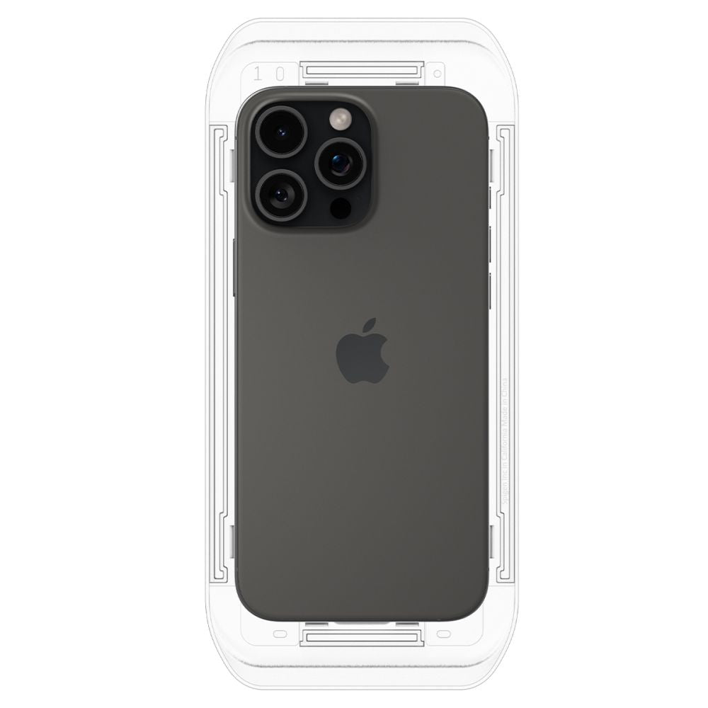 Spigen GlastR EZ FIT schermbeschermfolie voor Apple iPhone 17 Pro / 17 / 16 Pro, Gehard Glas, Volledige Lijm, Set van 2 stuks