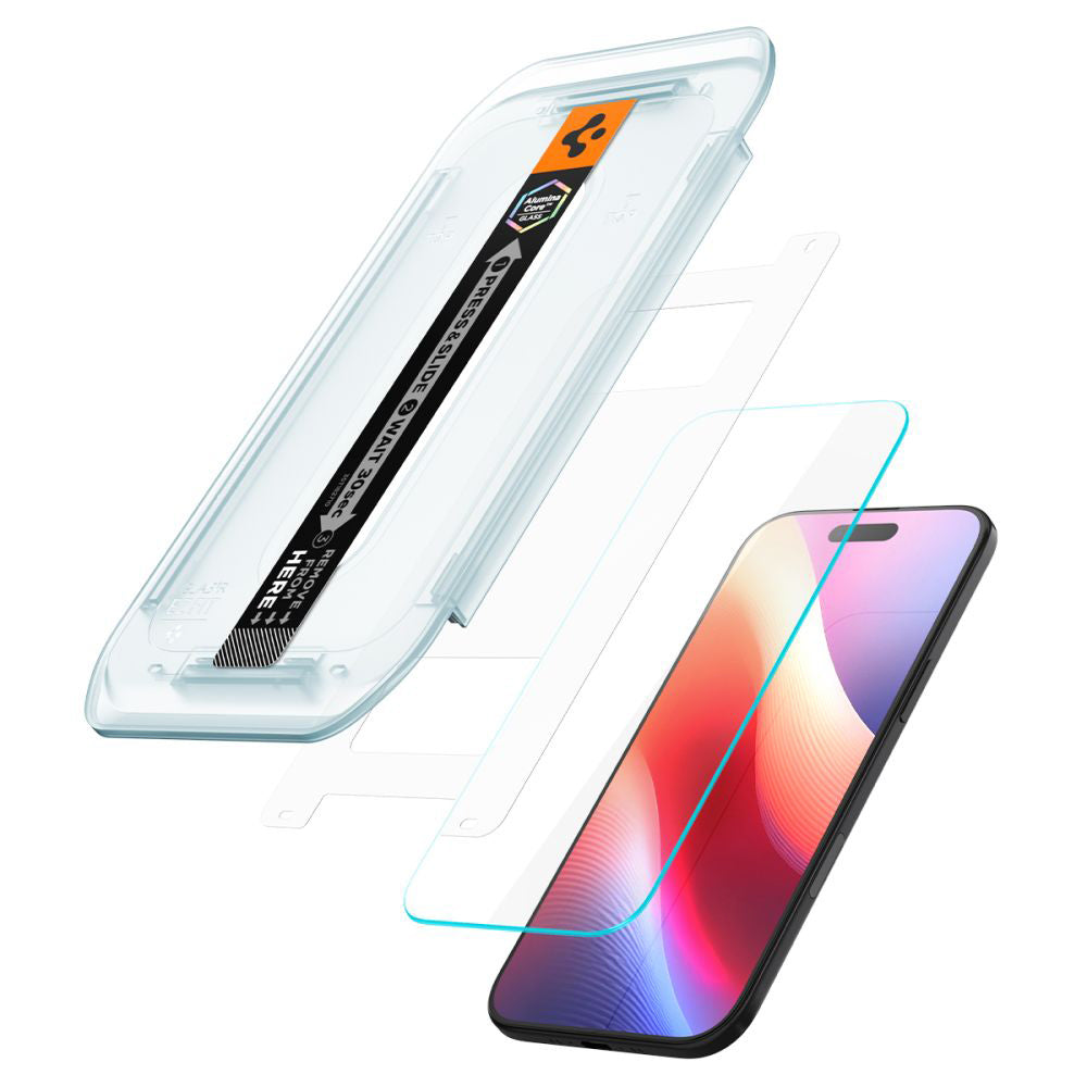 Beschermfolie Spigen GlastR EZ FIT voor Apple iPhone 17 Air, Gehard Glas, Volledige Lijm, Set van 2 Stuks