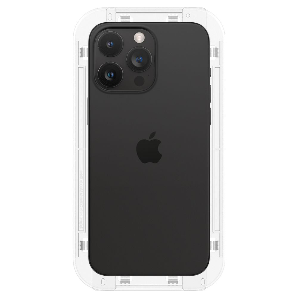 Beschermfolie Spigen GlastR EZ FIT voor Apple iPhone 15 Pro Max, Gehard Glas, Volledige Lijm, Set van 2 stuks AGL06872
