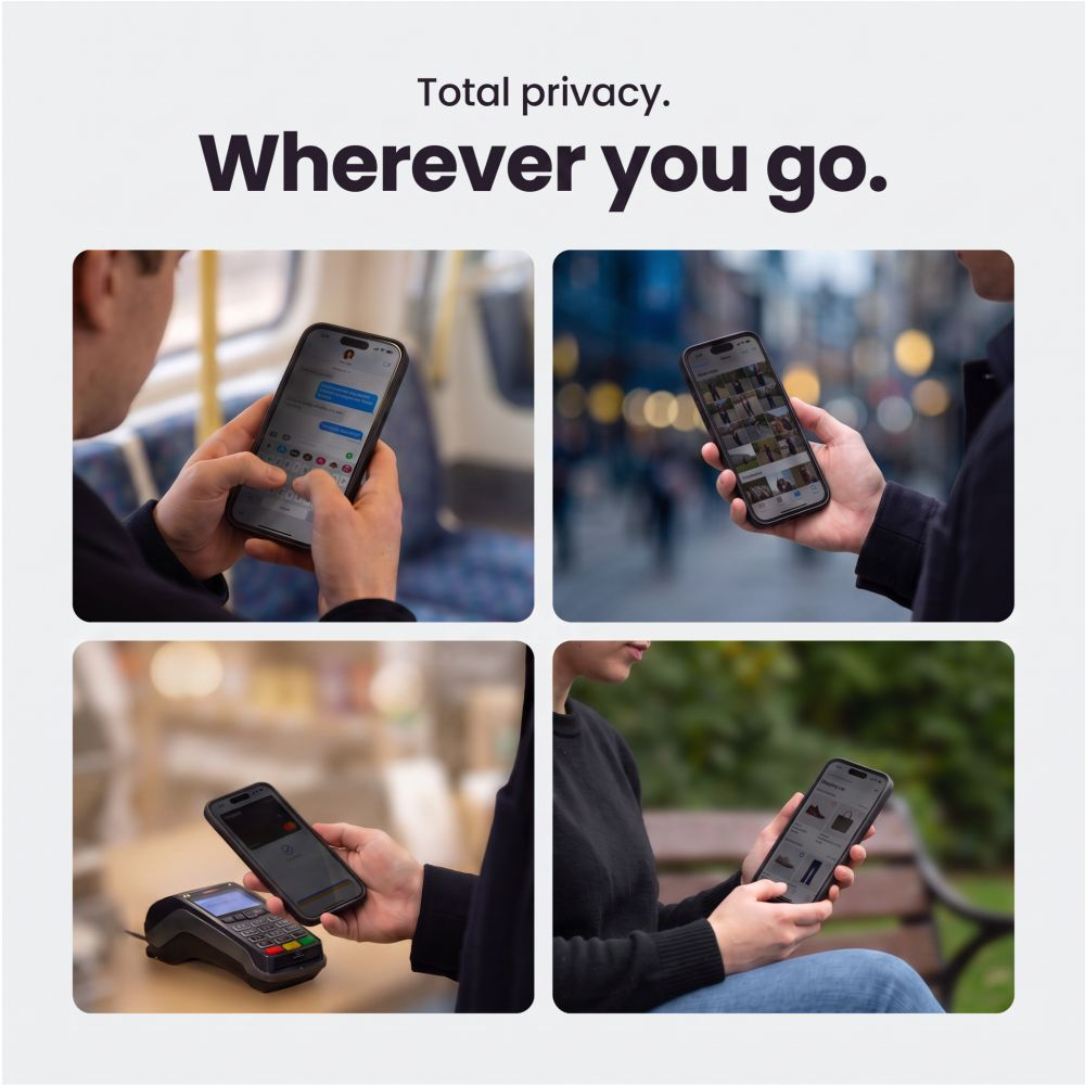 Privacy Tech-Protect OneTouch schermbeschermfolie voor Apple iPhone 18 Pro Max, gehard glas, volledige lijm, set van 2 stuks