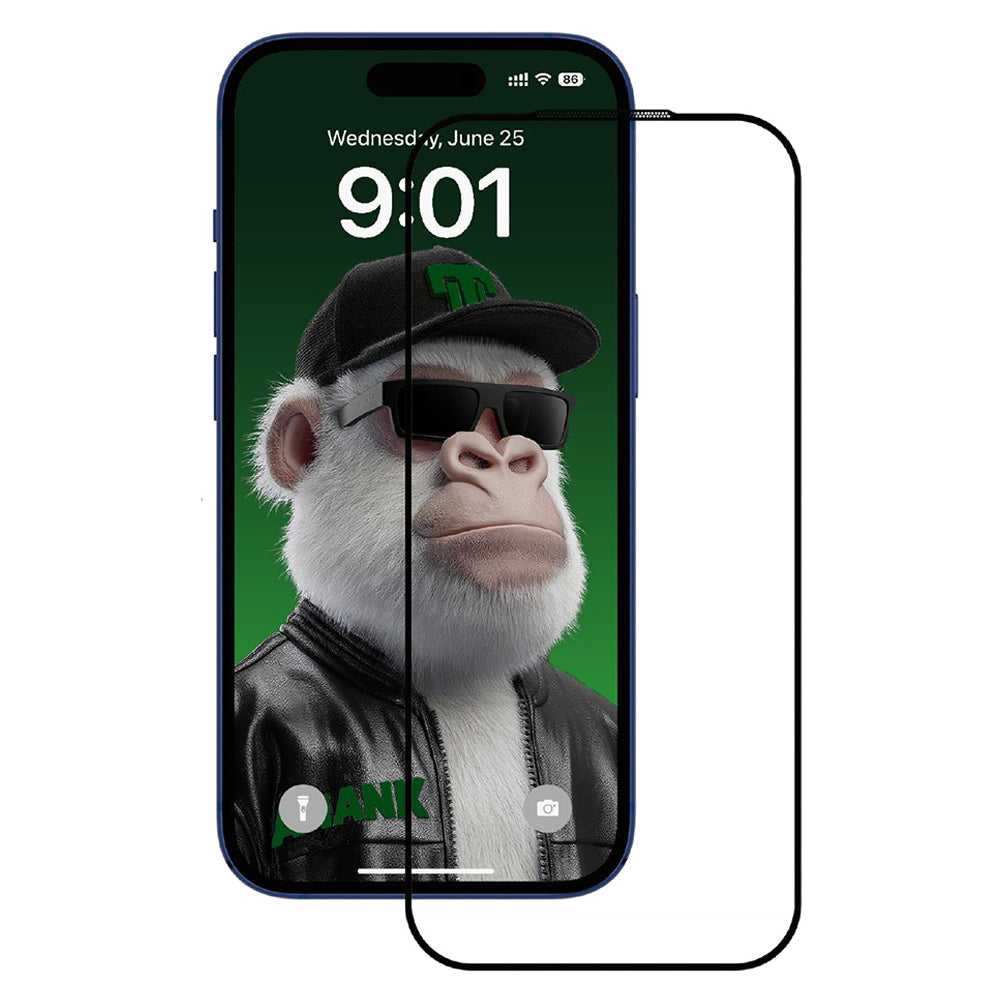 Beschermfolie Anank 10X Versterkt CG voor Apple iPhone 17 Pro Max, Gehard Glas, Volledige Lijm, 2.5D, Zwart