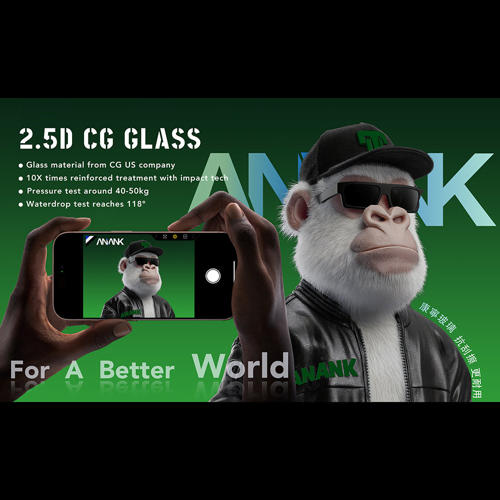 Beschermfolie Anank 10X Versterkt CG voor Apple iPhone 17 Pro Max, Gehard Glas, Volledige Lijm, 2.5D, Zwart