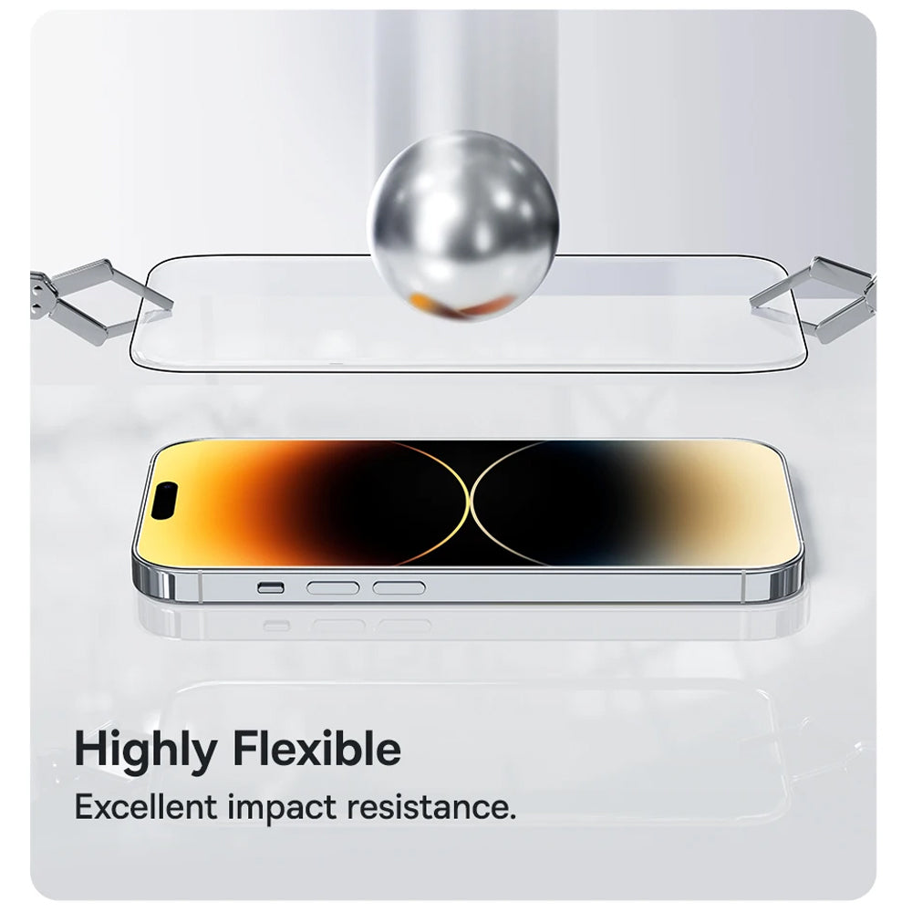 Beschermfolie Anank 5X Versterkt voor Apple iPhone 17, Gehard Glas, Volledige Lijm, 2.5D, Zwart