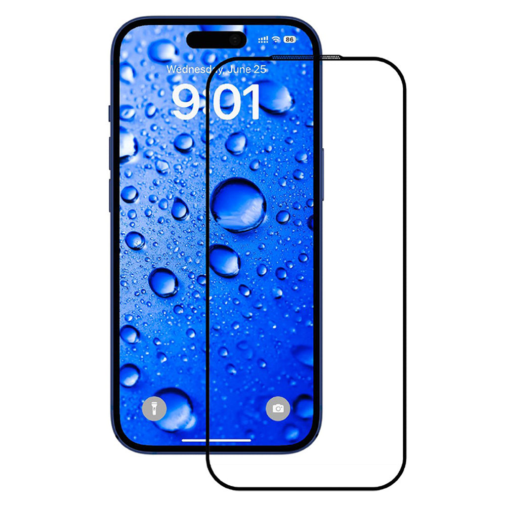 Beschermfolie Anank Scherm voor Apple iPhone 17 Pro Max, Gehard Glas, Volledige Lijm, 2.5D, Zwart