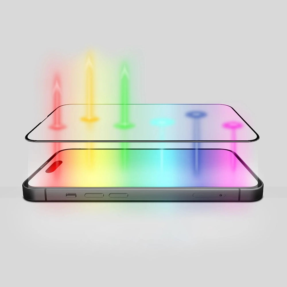 Beschermfolie Scherm Anti Blauw Licht Anank 5X Versterkt voor Apple iPhone 17 Air, Gehard Glas, Volledige Lijm, 2.5D, Zwart