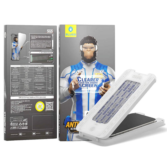 Beschermfolie Blueo Anti-Reflective HD Applicator Pro voor Apple iPhone 17 Air, Gehard Glas, Volledige Lijm, Zwart
