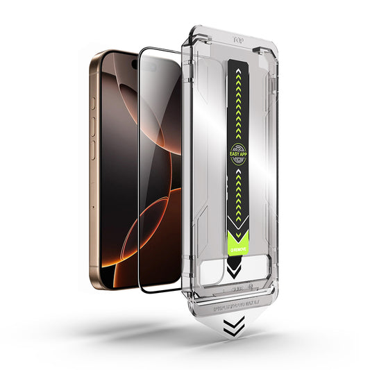 Beschermfolie Techsuit TitanGlass voor Apple iPhone 17 Pro Max, Gehard Glas, Volledige Lijm, Zwart