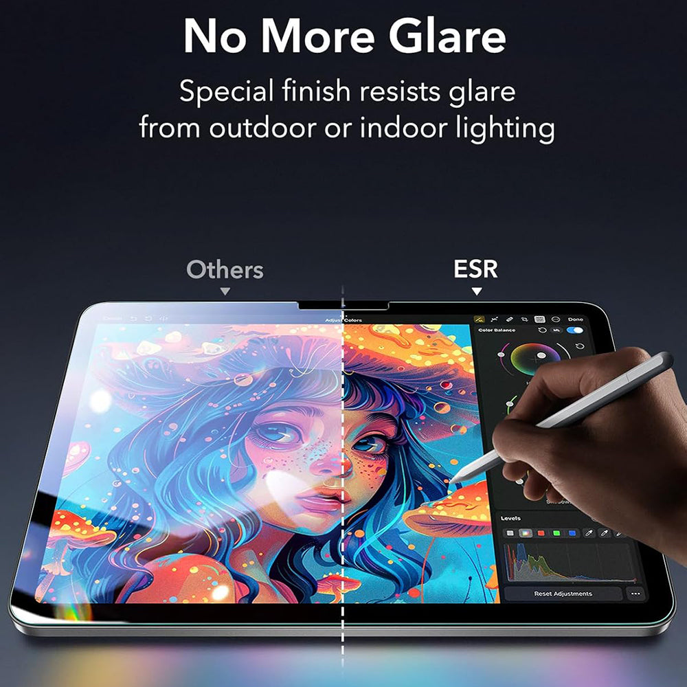 Beschermfolie ESR Armorite Paper Feel UltraFit voor Apple iPad Air 13 (2026) / Air 13 (2025), Gehard Glas, Volledige Lijm