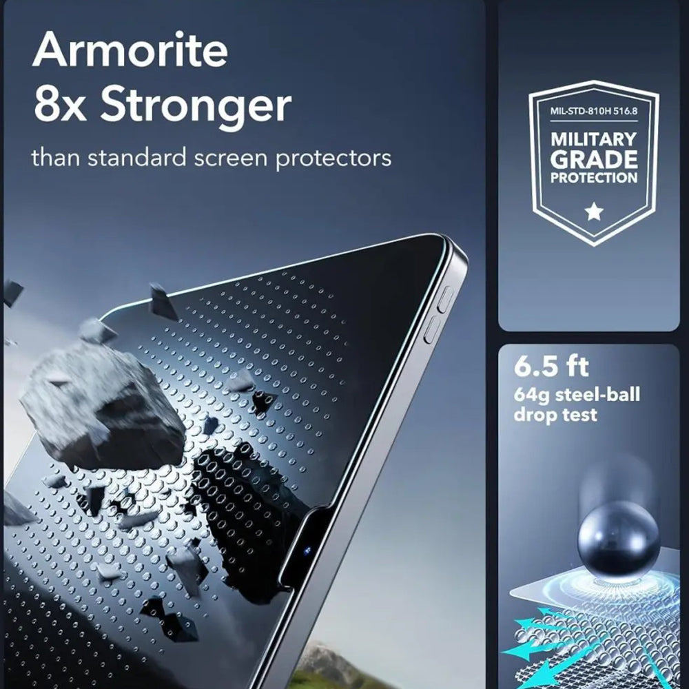 Beschermfolie ESR Armorite UltraFit voor Apple iPad (2025) / (2022), Gehard Glas, Volledige Lijm, Set van 2 Stuks